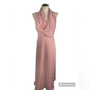 Revelry Devan Convertible Chiffon Dress Antique Blush Color Size 14